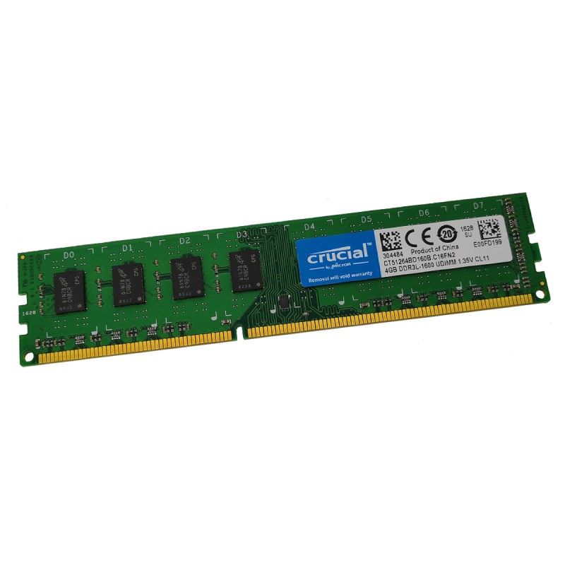 Crucial 4GB DDR3 RAM CT51264BD160B.C16FN2 (PC3L-12800U, 1600MHz, CL11, 240-Pin)