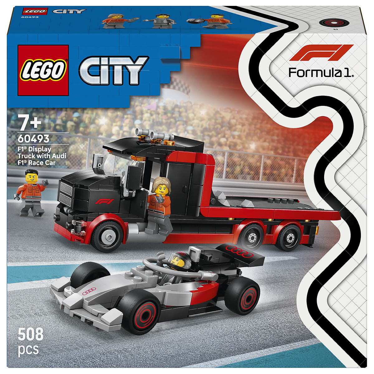 LEGO City 60493 Camion de F1 avec Voiture de Course de F1 Audi