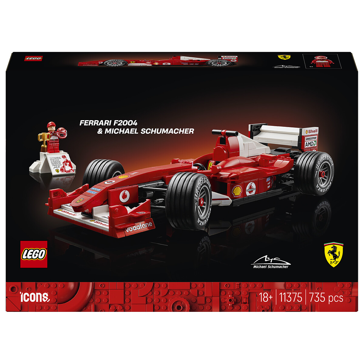 LEGO Icons 11375 Ferrari F2004 et Michael Schumacher