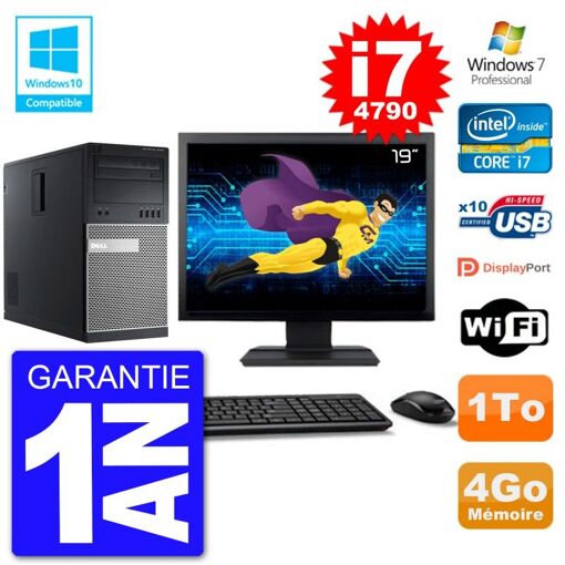 Dell Optiplex 9020 19-inch Core i7 Laptop - 4GB RAM, 1TB HDD, DVD Drive, Wi-Fi, Windows 7 Pro