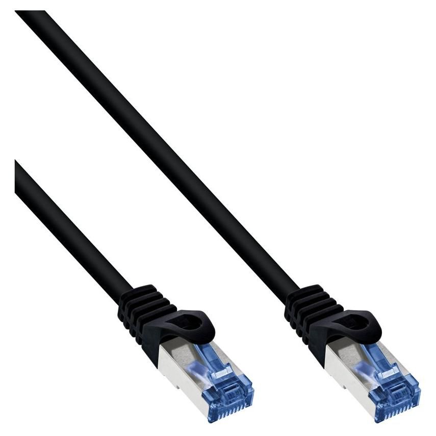 INTOS ELECTRONIC InLine RJ-45 (M) to RJ-45 (M) Cable - 15m - SFTP, PiMF - CAT 6a - Outdoor, Round, Locked - Black