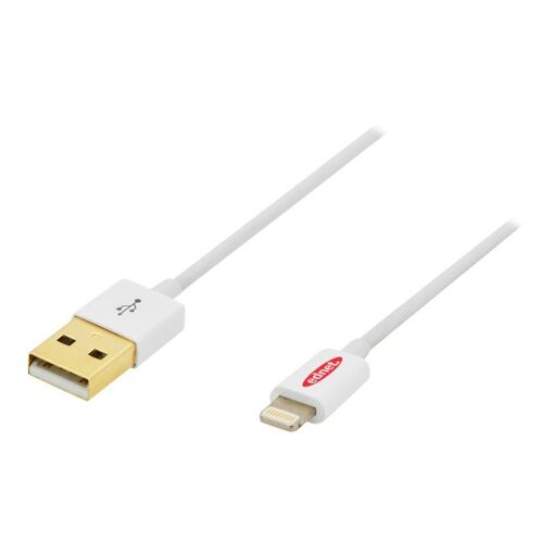 Cable Ednet Lightning - 1 m USB macho a Lightning macho - Doble blindado - Blanco