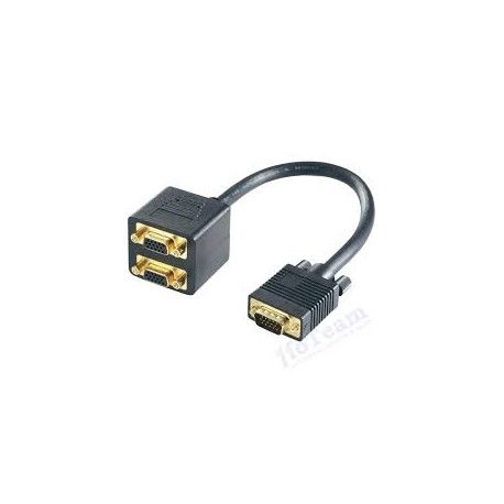 Dexlan VGA Male to 2x Female Cable (30cm)