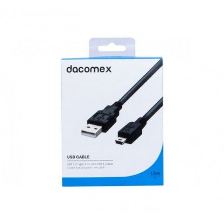 DACOMEX USB 2.0 Type-A to mini USB B Cable - Black - 1.5m