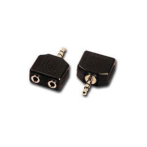 Adaptador de audio Connectland 2 a 1 macho Jack Negro