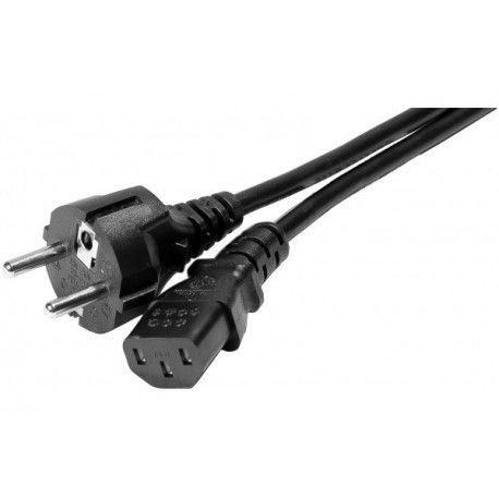 Câble droit Dexlan 2 pôles + terre - 5m, noir