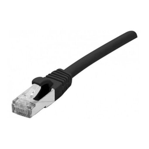Cable de parche Dexlan RJ45 S/FTP Cat 6a LS0H sin enganche - Negro - 1m