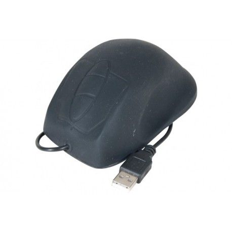 Dexlan Waterproof Silicone USB/PS2 Mouse - Black