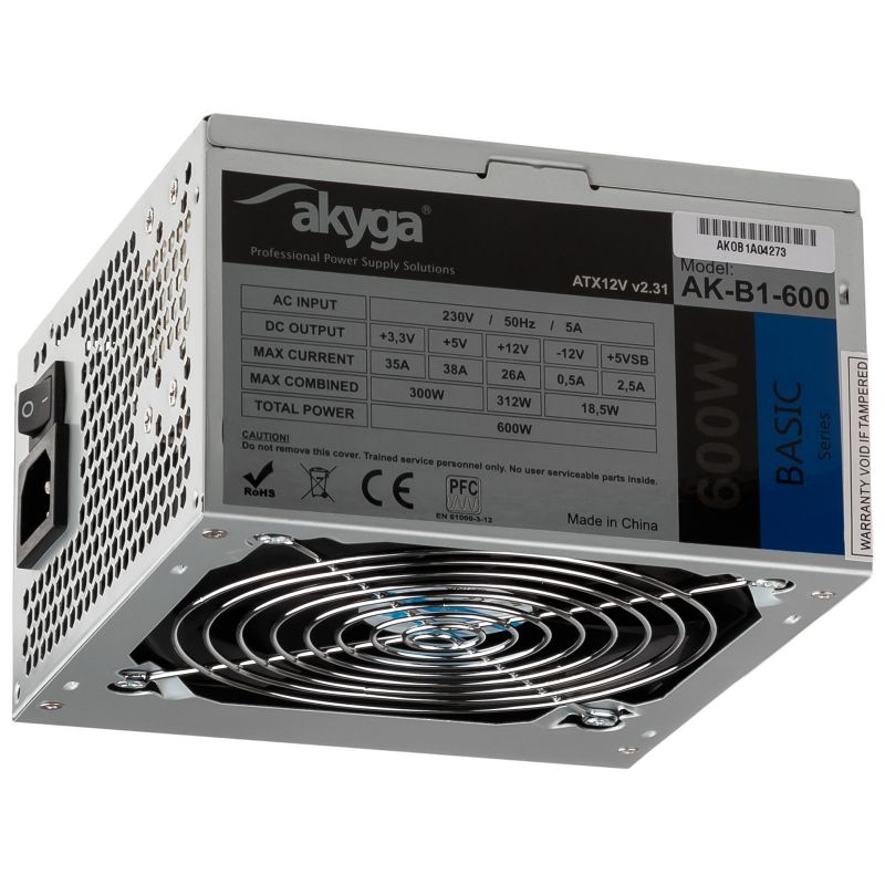 Akyga ATX Power Supply 600W (AK-B1-600)