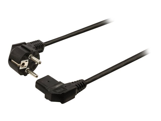 Nedis Valueline Power Cable - IEC 60320 C13 to CEE 7/7 (M) - 3m - 90° Connector - Black
