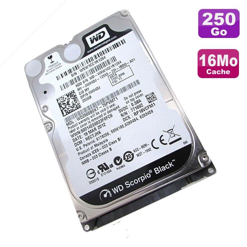 Western Digital 250GB SATA 2.5-inch Internal Hard Drive