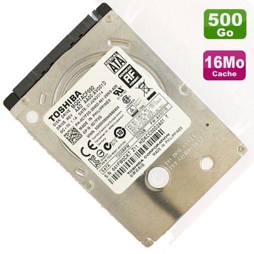 Disco duro Toshiba de 500 GB 2,5 pulgadas SATA (MQ01ACF050-0C7F2G)