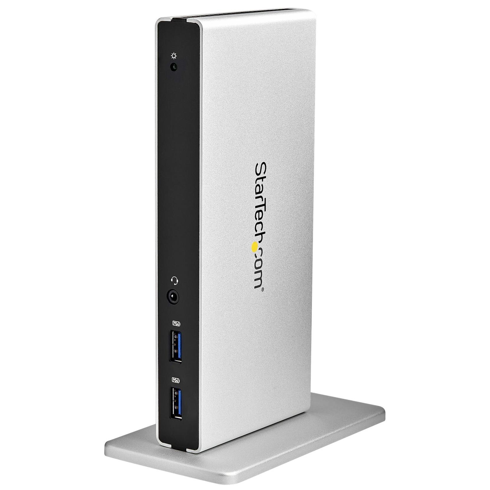 StarTech.com USB Docking Station - USB 3.0 Port Replicator - Dual DVI Display with HDMI and VGA Adapters - GbE/USB Hub/Audio - Docking Station - USB - DVI - 1GbE