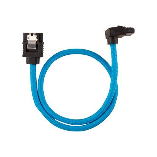 Câble SATA Corsair - Serial ATA 150/300/600 - SATA (M) droit verrouillé à angle droit vers SATA (M) droit - 30 cm - Bleu (paquet de 2)