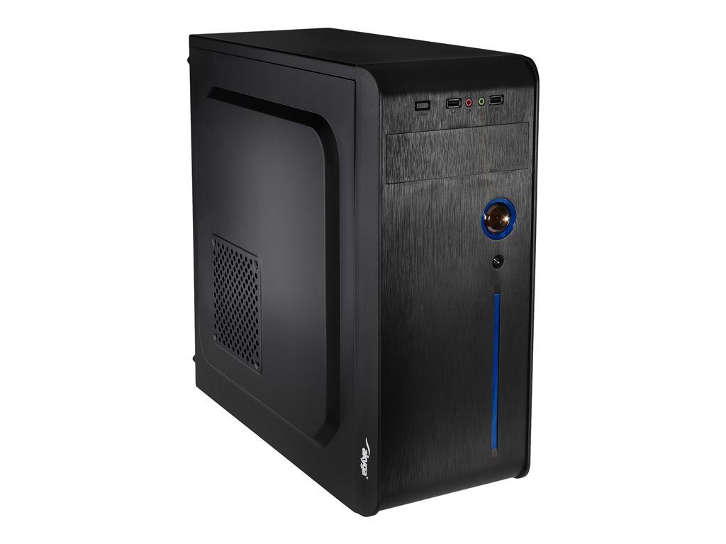 Akyga AK939BL Tour ATX Case, Black with Blue Inserts, No Power Supply (ATX), USB/Audio