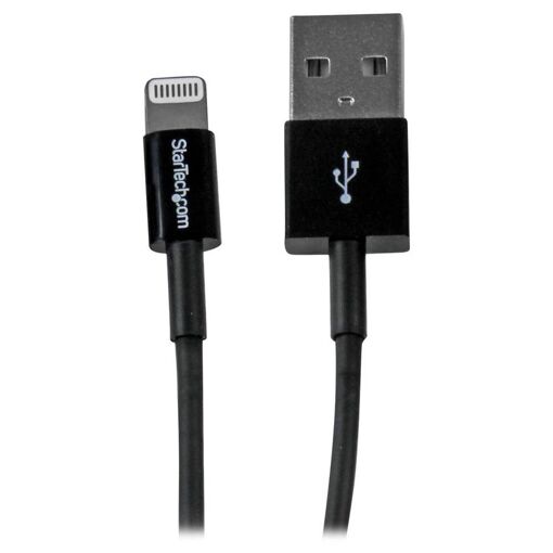 Cable StarTech Lightning a USB - 1 m, Negro (USBLT1MBS)