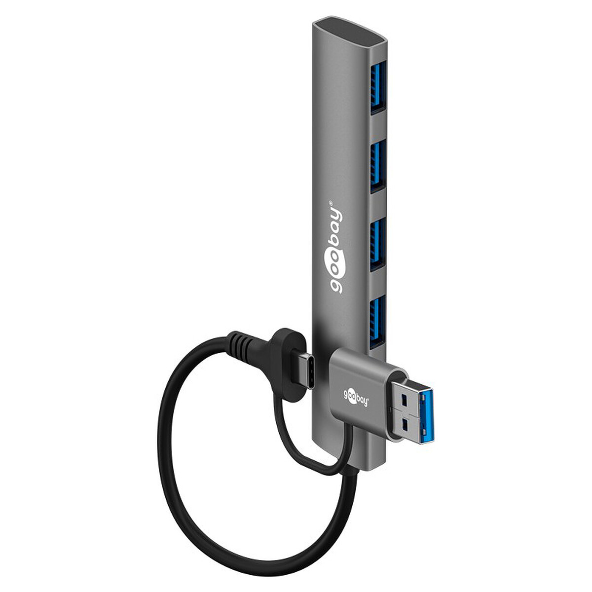 Goobay Hub Slim USB-C/A vers 4 ports USB-A 3.0