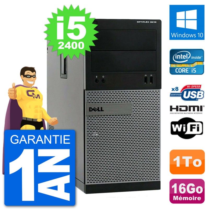 Dell Optiplex 3010 MT Desktop PC i5-2400 16GB RAM 1TB HDD HDMI Windows 10 WiFi