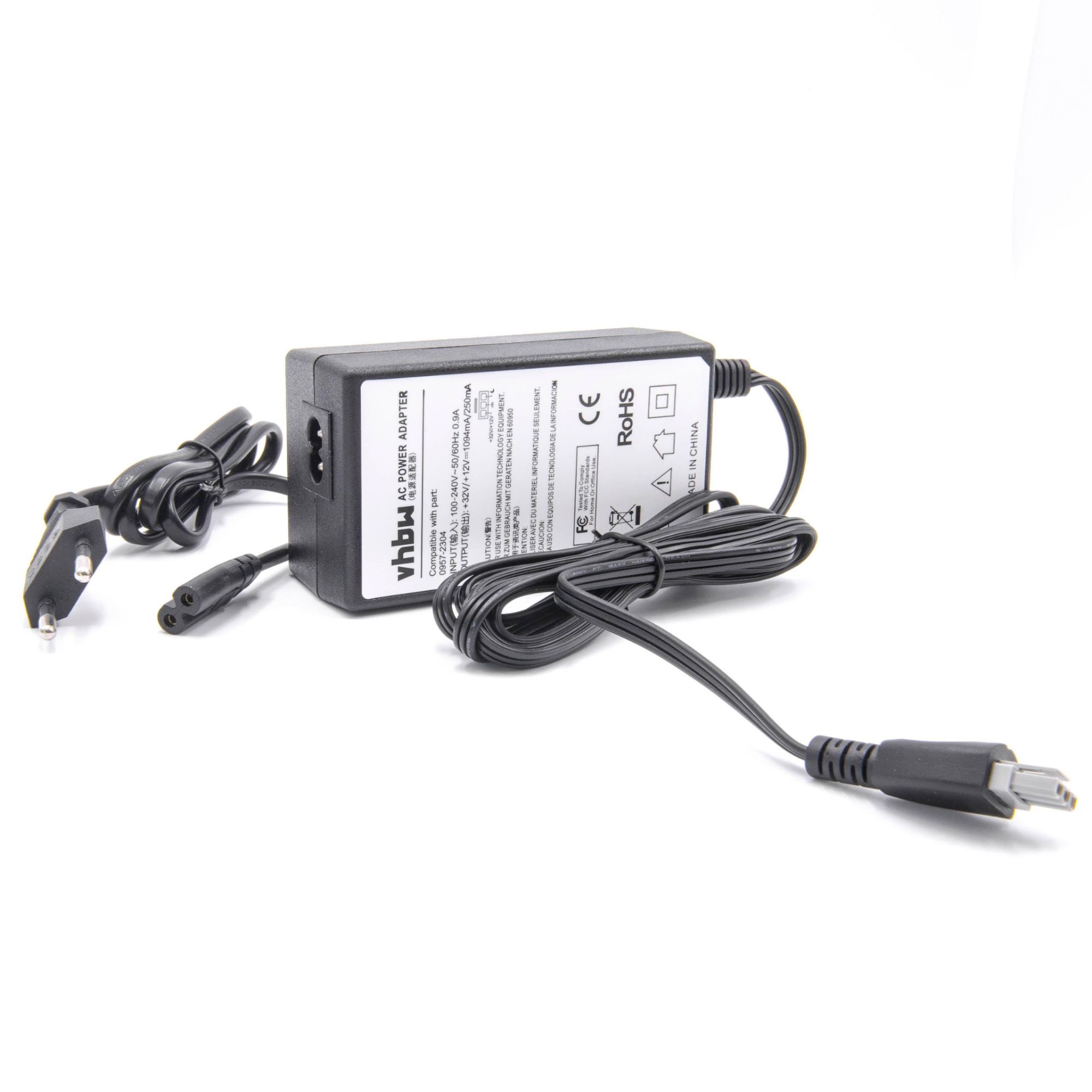 vhbw Power Supply Adapter for HP Inkjet Printers (Model: 0957-2304)