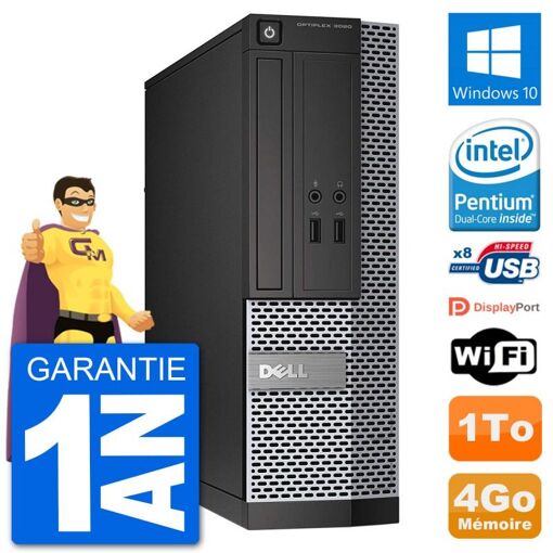 Dell Optiplex 3020 SFF Computer - Intel Pentium G3220, 4GB RAM, 1TB HDD, Windows 10, WiFi