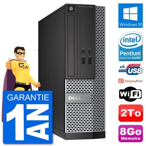 Dell Optiplex 3020 SFF Desktop PC - Intel Pentium G3220, 8GB RAM, 2TB HDD, Windows 10, Wifi