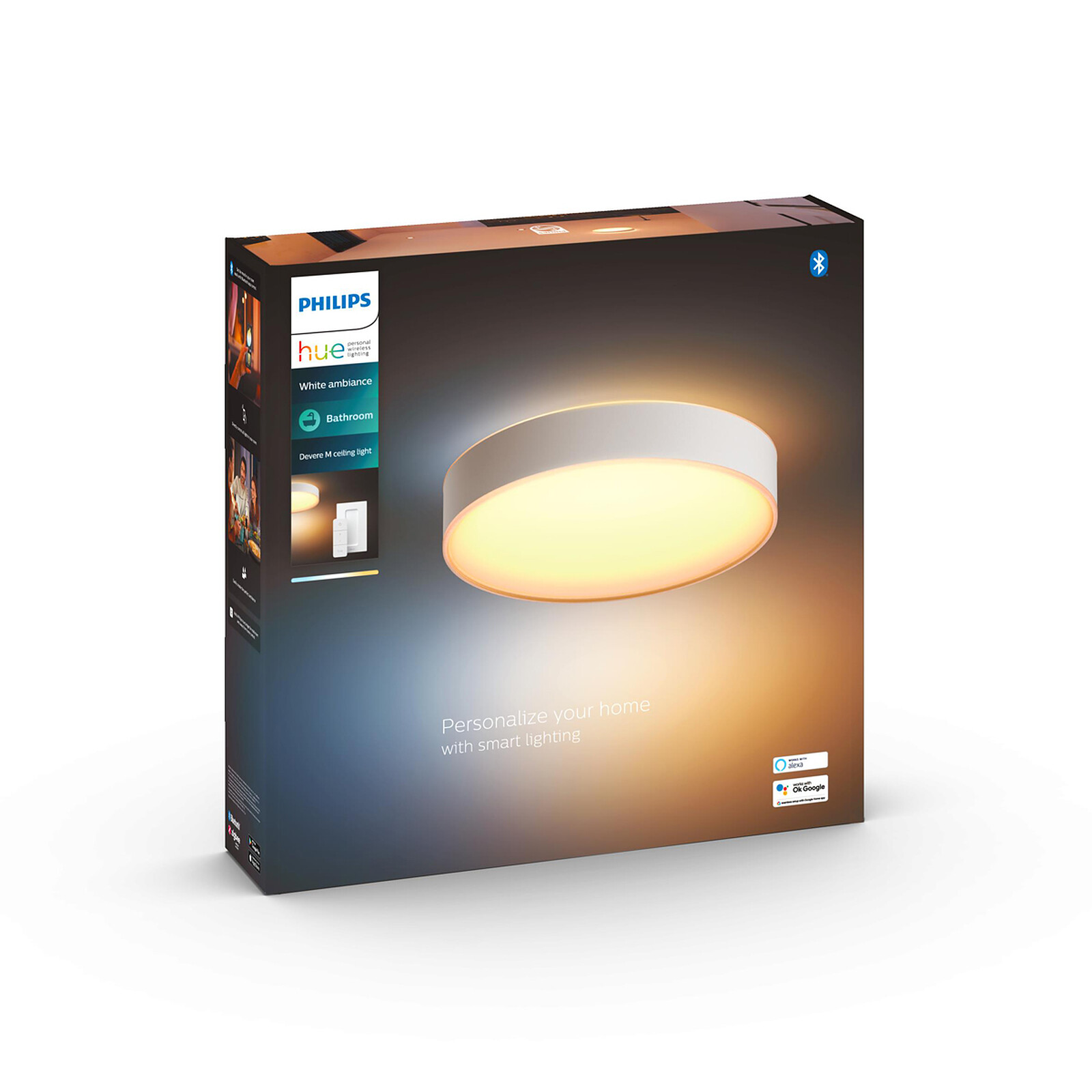 Philips Hue White ambiance Connected ceiling light DEVERE L - White
