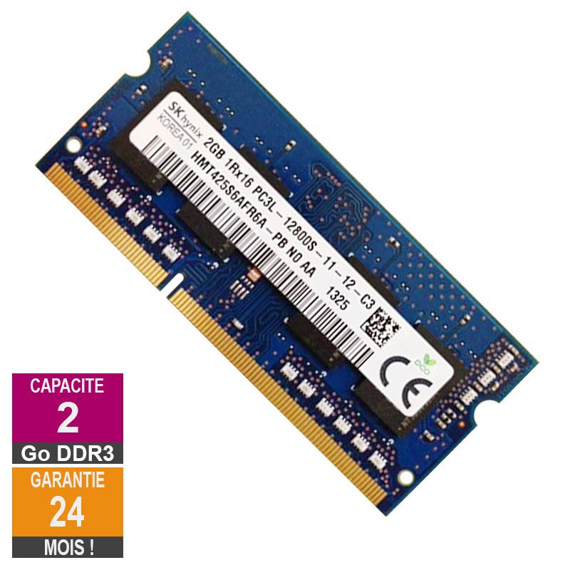 Memoria RAM Hynix de 2 GB DDR3 (PC3L-12800, 1600 MHz, 1Rx16)