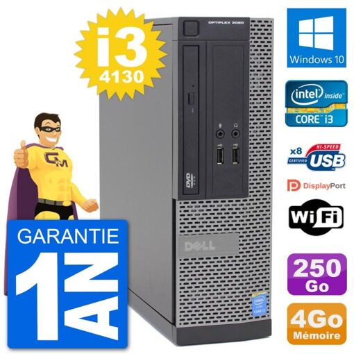 Dell Optiplex 3020 SFF Desktop PC - i3-4130, 4GB RAM, 250GB HDD, Windows 10, Wifi