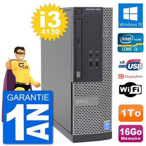 Dell Optiplex 3020 SFF Desktop PC i3-4130 16GB RAM 1TB HDD Windows 10 Wifi