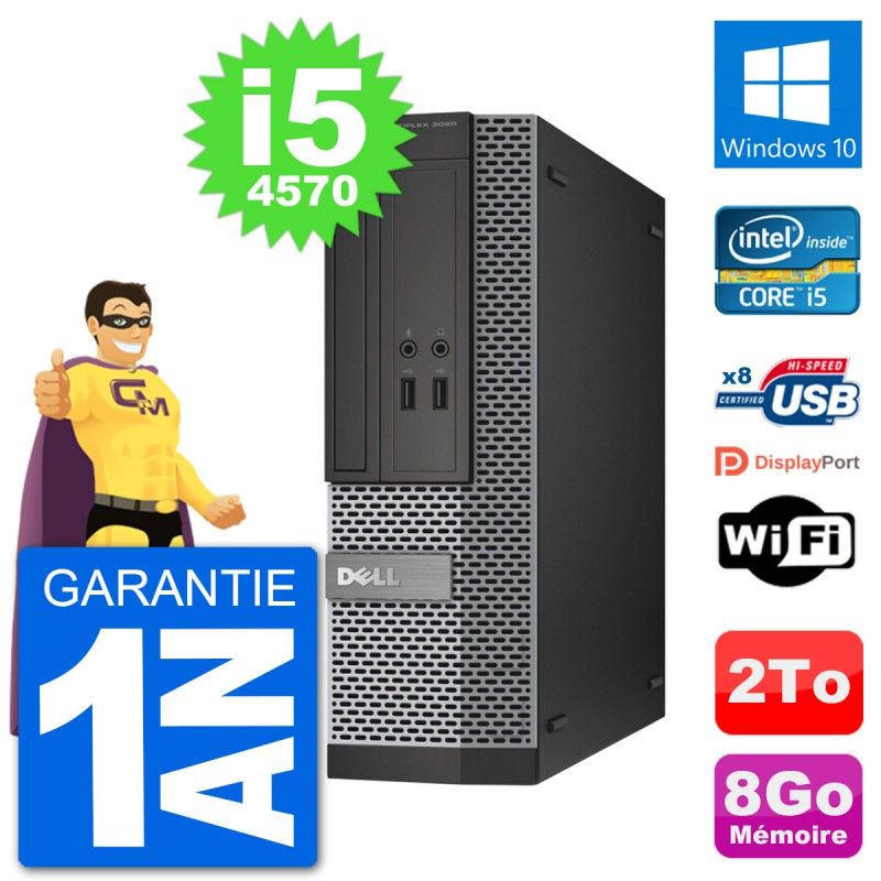 Dell Optiplex 3020 SFF Computer - i5-4570, 8GB RAM, 2TB Hard Drive, Windows 10, WiFi