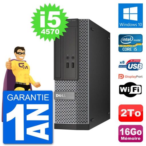 Dell Optiplex 3020 SFF Computer - i5-4570, 16GB RAM, 2TB Hard Drive, Windows 10, WiFi