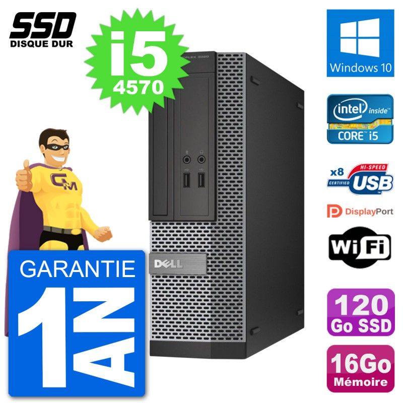 Dell Optiplex 3020 SFF i5-4570 16GB RAM 120GB SSD Windows 10 WiFi