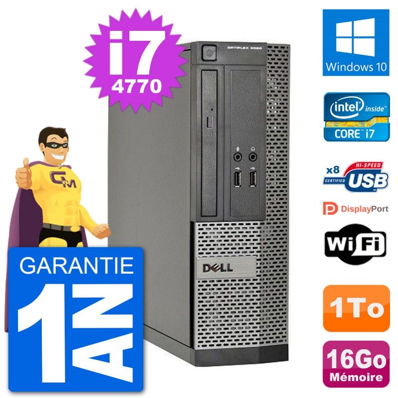 Dell Optiplex 3020 SFF i7-4770 16GB RAM 1TB HDD Windows 10 WiFi