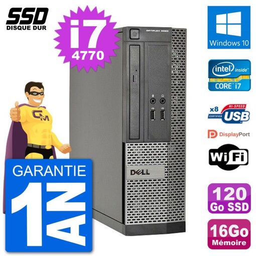 Dell Optiplex 3020 SFF Desktop PC - i7-4770, 16GB RAM, 120GB SSD, Windows 10, WiFi