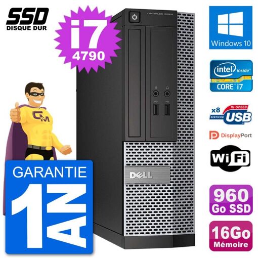 Dell Optiplex 3020 SFF i7-4790 16GB RAM 960GB SSD Windows 10 Wifi