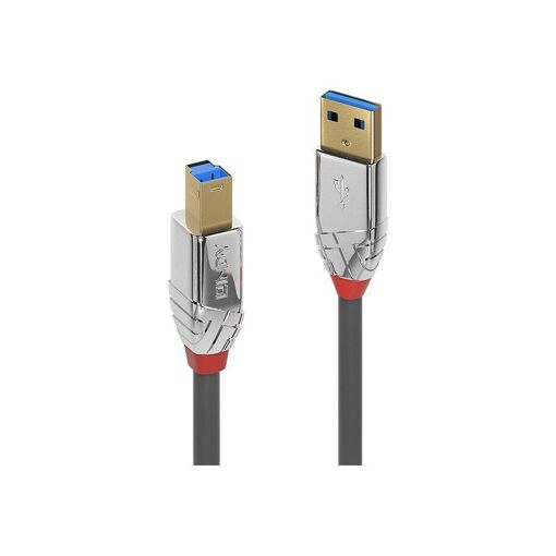 Cable USB Lindy - Tipo A a Tipo B - USB 3.1 - 50 cm - Redondo - Gris