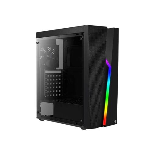 Caja AeroCool Bolt - Tour, ATX, Panel lateral de acrílico, Sin fuente de alimentación, Negro, USB/Audio