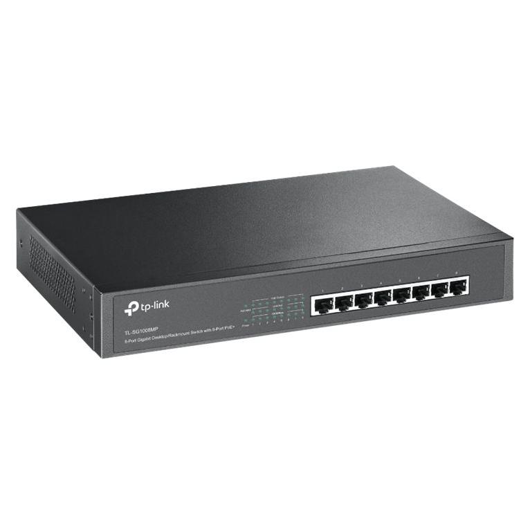 TP-Link TL-SG1008MP - Network Switch - Unmanaged - 8x 10/100/1000 (PoE+) - Desktop, Rack-mountable - PoE+ (126W)