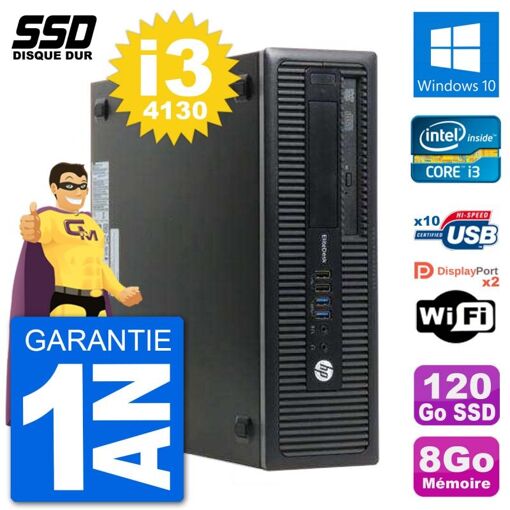 HP EliteDesk 800 G1 Core i3-4130 8GB RAM 120GB SSD Windows 10 WiFi
