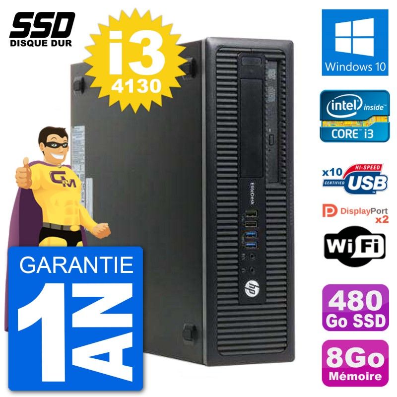 Portátil HP EliteDesk 800 G1 - Procesador Core i3, 8GB de RAM, 480GB SSD, Windows 10, WiFi