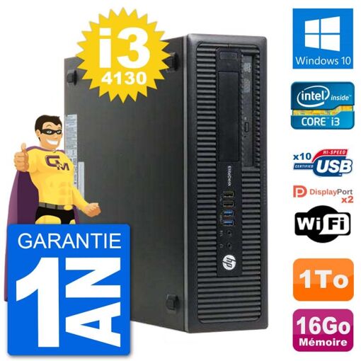 HP EliteDesk 800 G1 Core i3-4130 16GB RAM 1TB HDD Windows 10 Wi-Fi PC