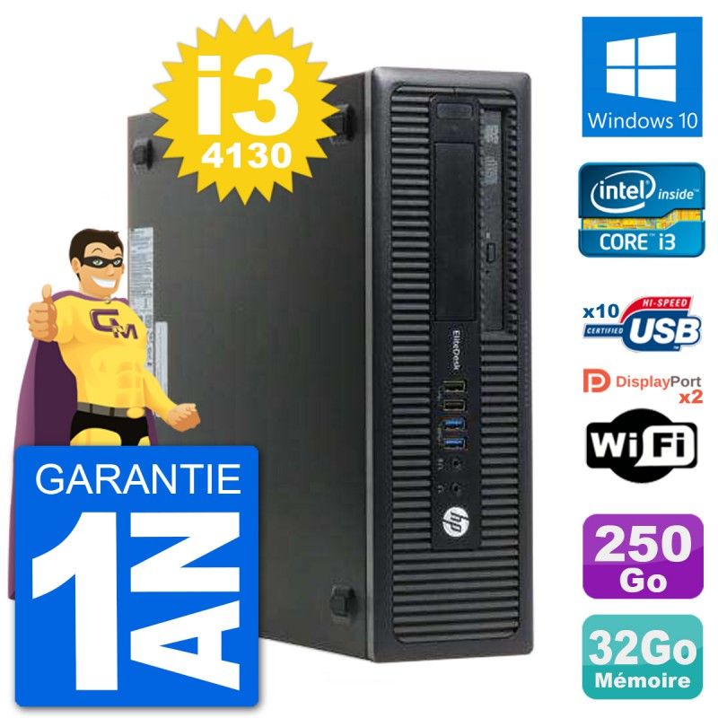HP EliteDesk 800 G1 Core i3-4130 3.4GHz 2x3M 32GB DDR3 250GB SATA DVD WiFi