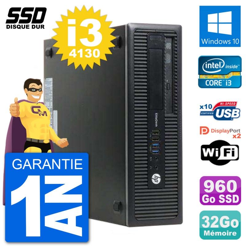 HP EliteDesk 800 G1 Core i3-4130 32GB RAM 960GB SSD Windows 10 WiFi PC