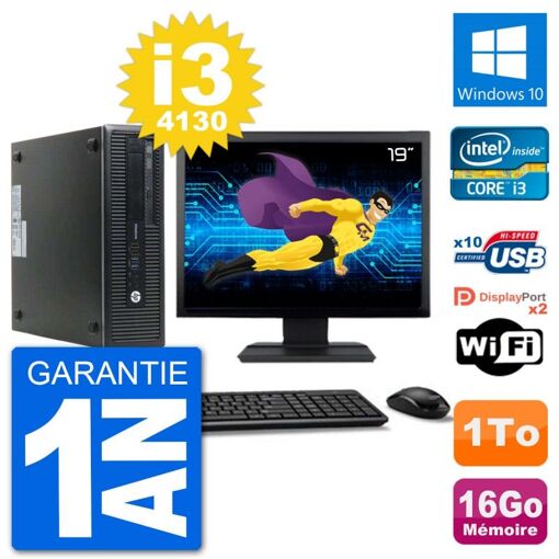 HP EliteDesk 800 G1 19-inch Core i3-4130 16GB RAM 1TB HDD Windows 10 WiFi