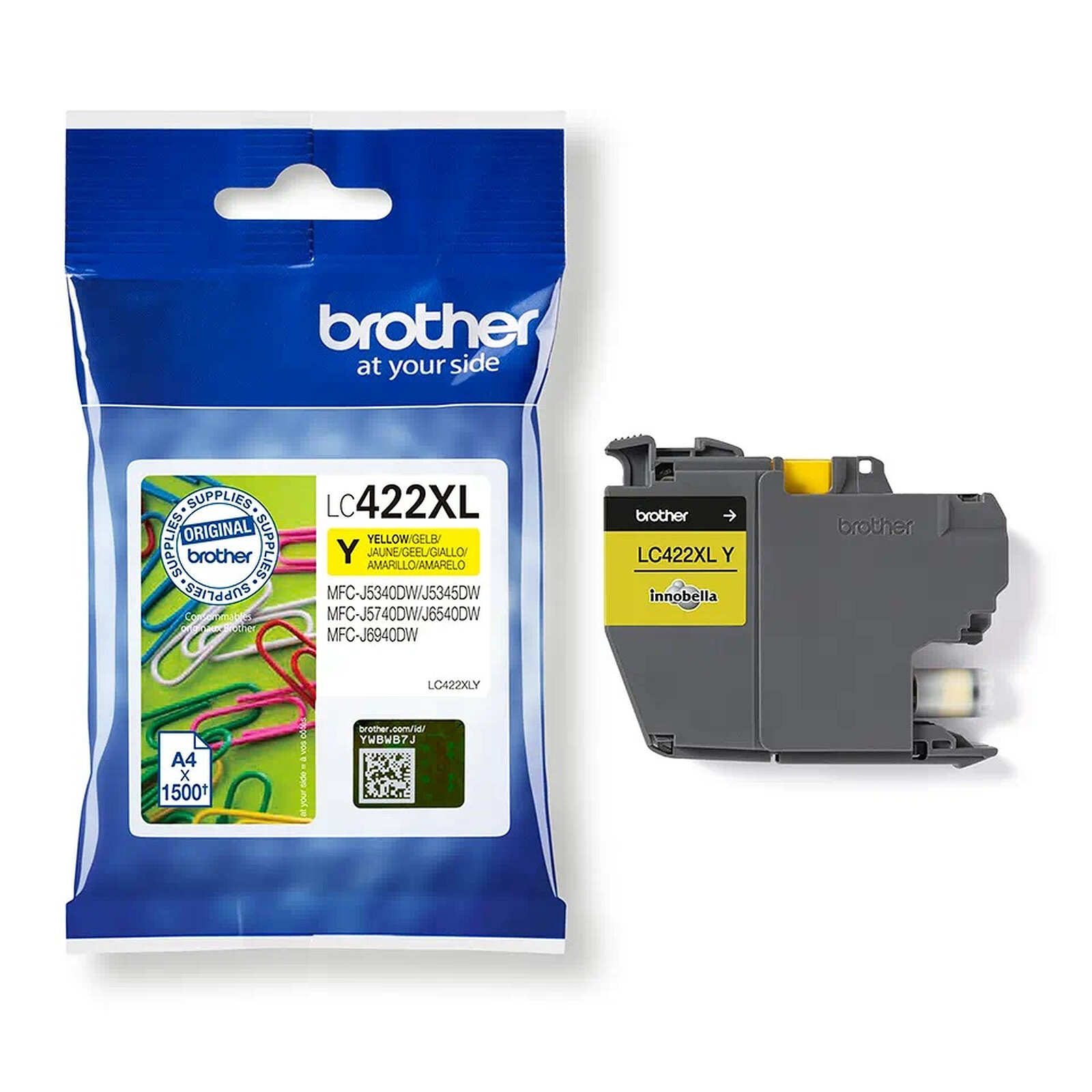 Tinta de impresora Brother LC422XLY Amarillo