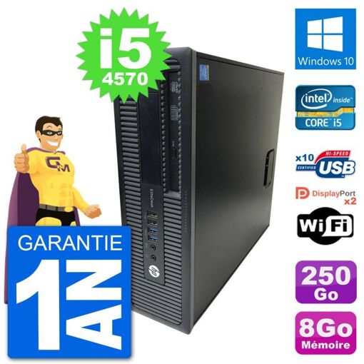 HP EliteDesk 800 G1 Core i5-4570 8GB RAM 250GB HDD Windows 10 Wi-Fi