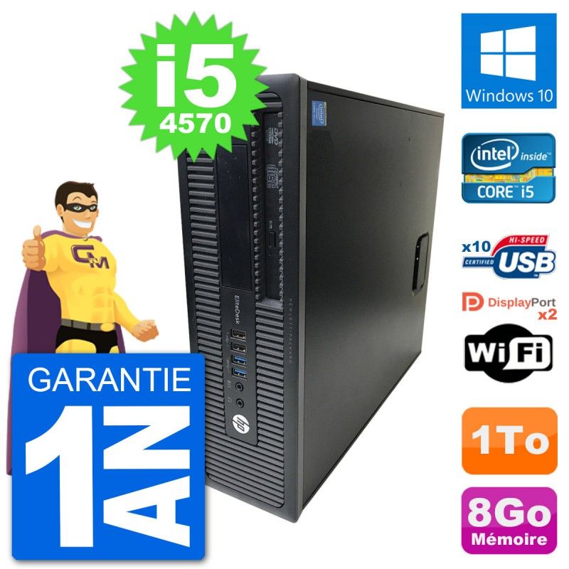 HP EliteDesk 800 G1 Core i5 Laptop - 8GB RAM, 1TB Hard Drive, Windows 10, WiFi