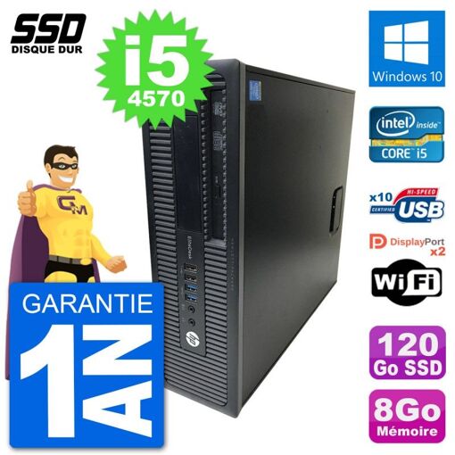 HP EliteDesk 800 G1 Core i5-4570 8GB RAM 120GB SSD Windows 10 Wi-Fi