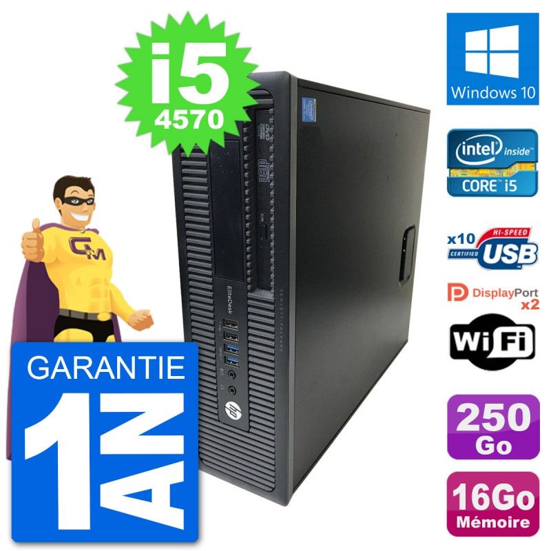 HP EliteDesk 800 G1 Core i5-4570 16GB RAM 250GB HDD Windows 10 WiFi Desktop PC