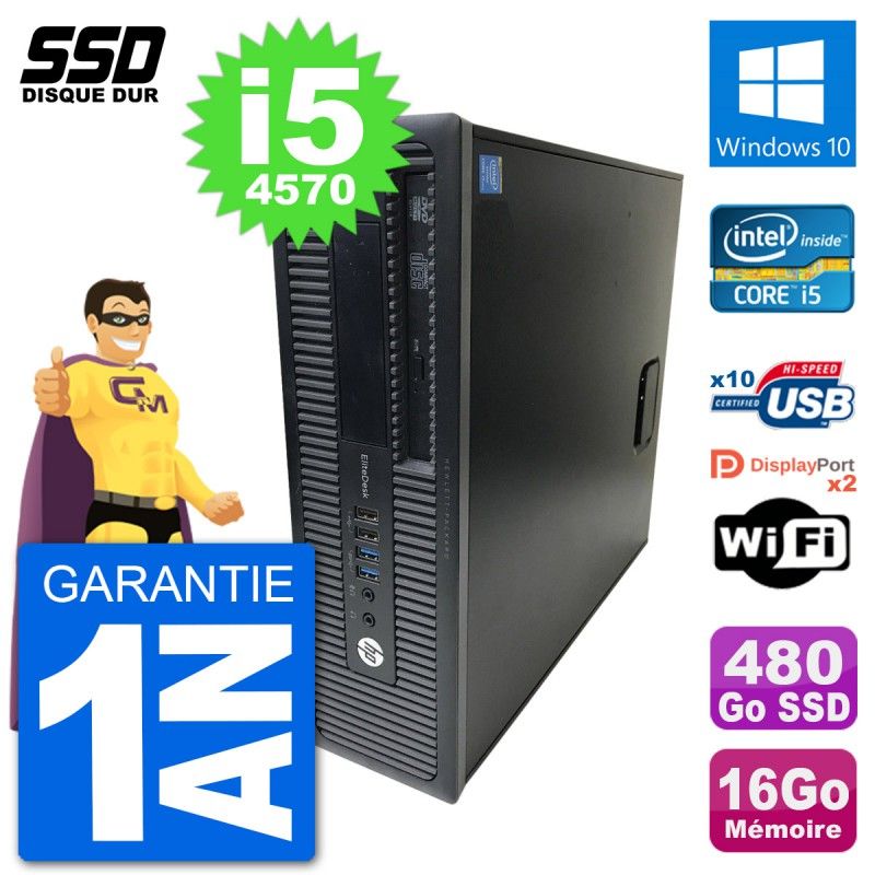 HP EliteDesk 800 G1 Core i5 Laptop - 16GB RAM, 480GB SSD, Windows 10, WiFi